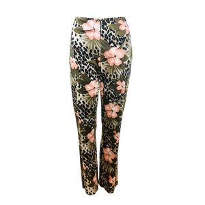 Cache Floral and Leopard tropical print pants Sz 4